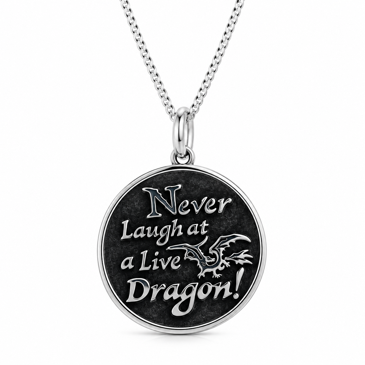 Never Laugh Pendant Oxidised